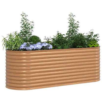 Letto rialzato da giardino Marrone 240 x 80 x 81 cm Acciaio
