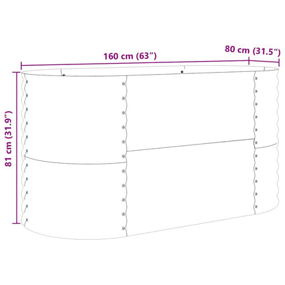 Letto rialzato da giardino Marrone 160 x 80 x 81 cm Acciaio