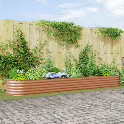 Letto rialzato da giardino Marrone 400 x 80 x 44 cm Acciaio