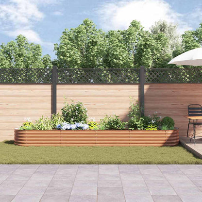 Letto rialzato da giardino Marrone 400 x 80 x 44 cm Acciaio