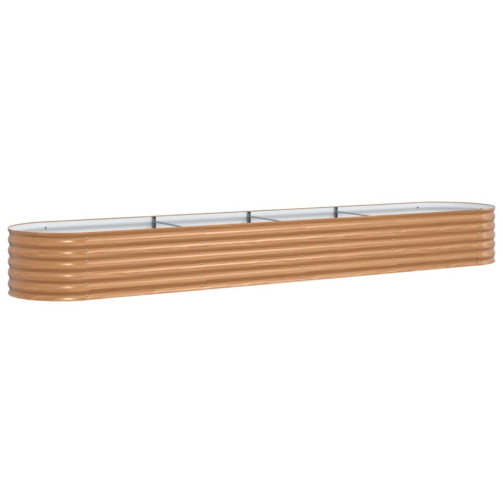 Letto rialzato da giardino Marrone 400 x 80 x 44 cm Acciaio