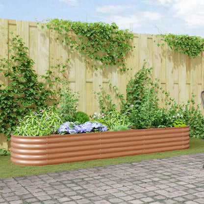 Letto rialzato da giardino Marrone 320 x 80 x 44 cm Acciaio