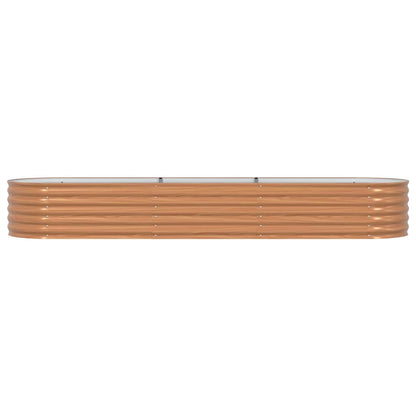 Letto rialzato da giardino Marrone 320 x 80 x 44 cm Acciaio