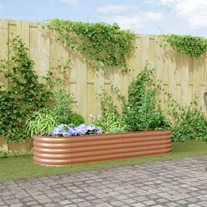 Letto rialzato da giardino Marrone 240 x 80 x 44 cm Acciaio