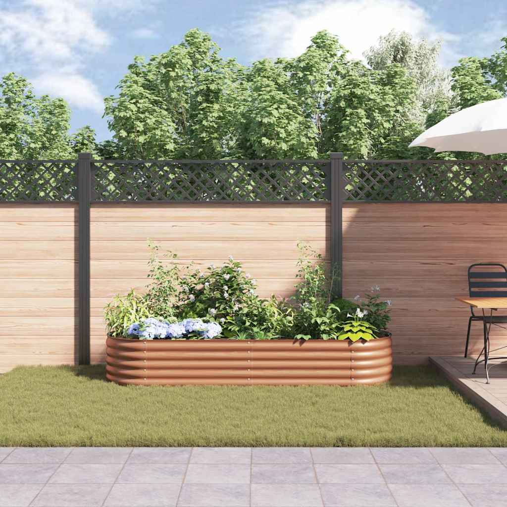 Letto rialzato da giardino Marrone 240 x 80 x 44 cm Acciaio