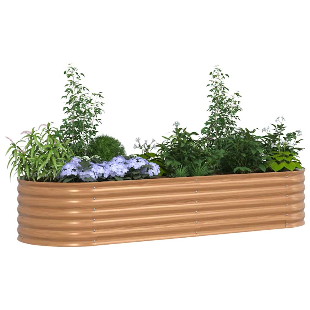 Letto rialzato da giardino Marrone 240 x 80 x 44 cm Acciaio