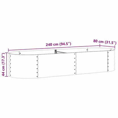 Letto rialzato da giardino Marrone 240 x 80 x 44 cm Acciaio