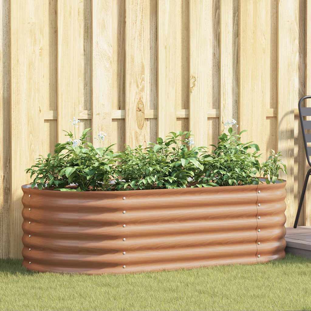Letto rialzato da giardino Marrone 160 x 80 x 44 cm Acciaio