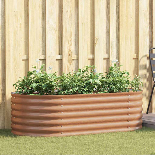 Letto rialzato da giardino Marrone 160 x 80 x 44 cm Acciaio