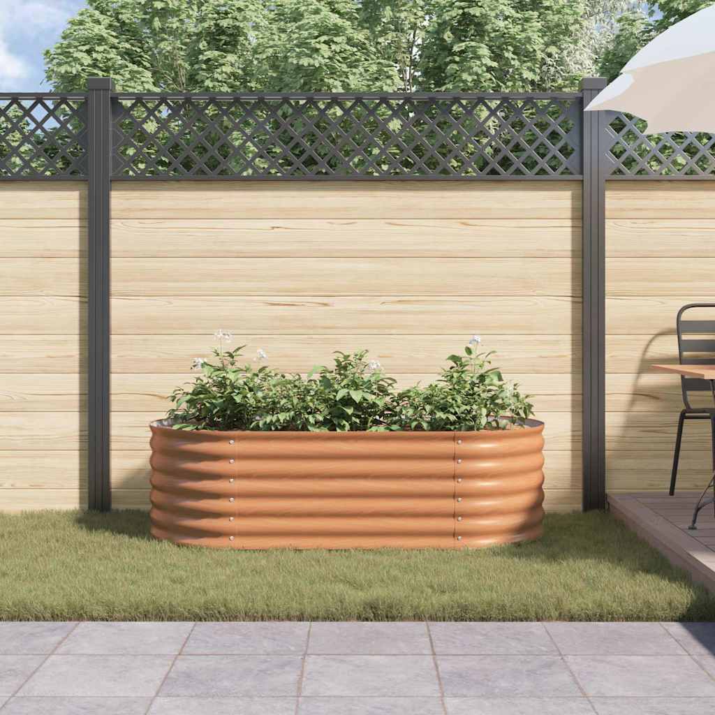 Letto rialzato da giardino Marrone 160 x 80 x 44 cm Acciaio