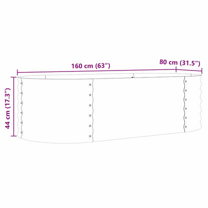 Letto rialzato da giardino Marrone 160 x 80 x 44 cm Acciaio