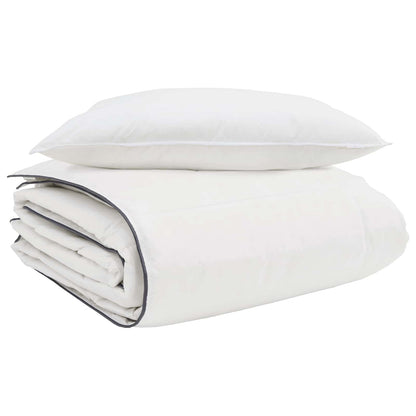 Duvet Invernale con cuscino 2 pcs Bianco Piuma d'anatra