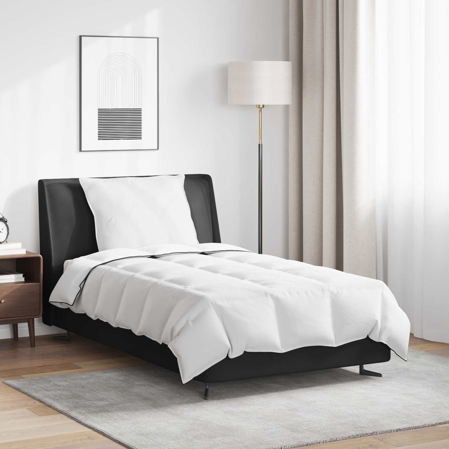 Duvet Invernale con cuscino 2 pcs Bianco Piuma d'anatra