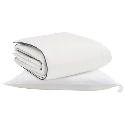 Duvet Invernale con cuscino 2 pcs Bianco Piuma d'anatra