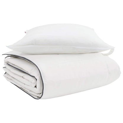 Duvet Invernale con cuscino 2 pcs Bianco Piuma d'anatra