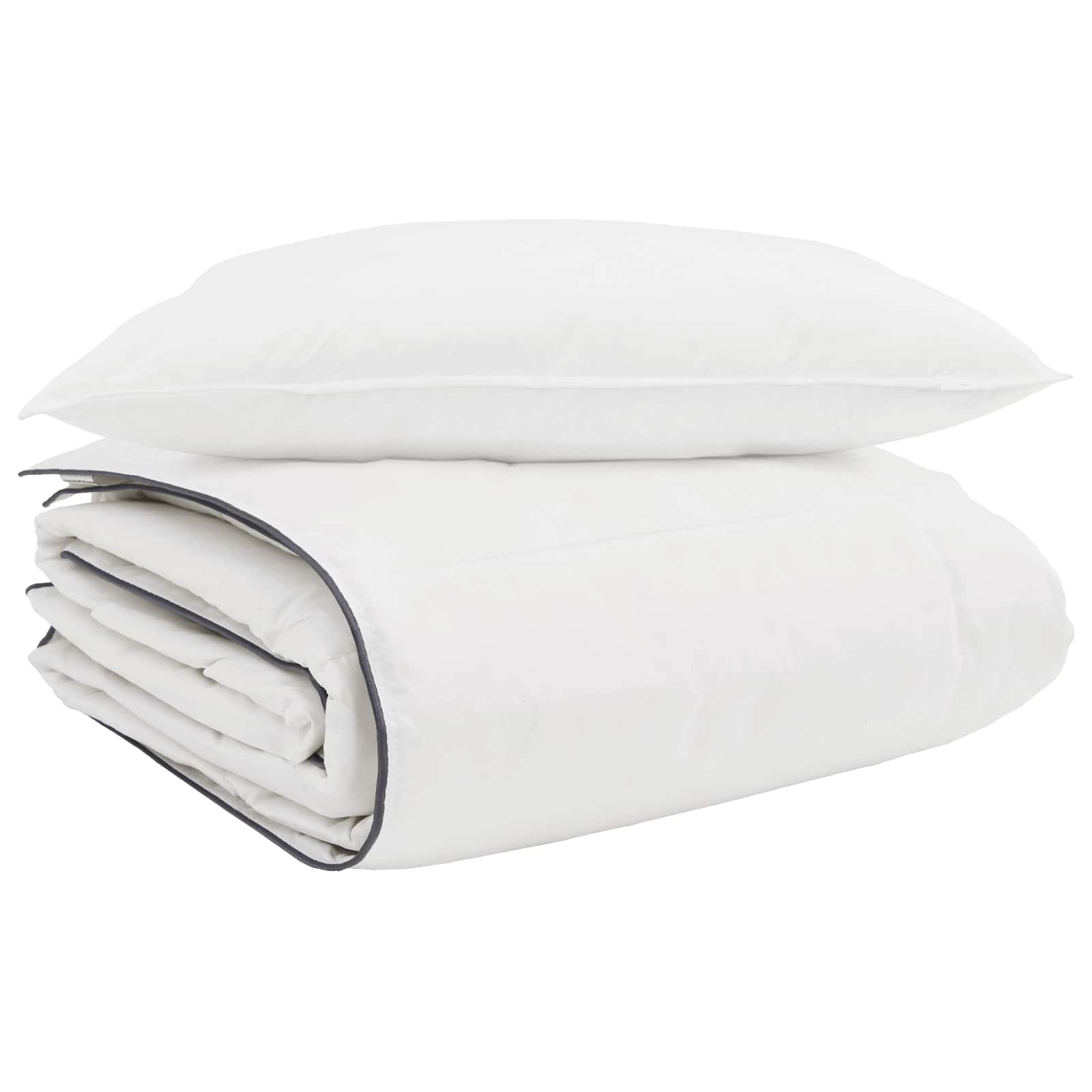Duvet Invernale con cuscino 2 pcs Bianco Piuma d'anatra | homemem39