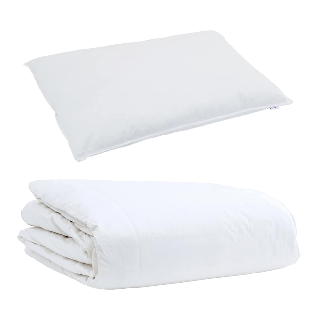Duvet Estivo con cuscino 2 pcs Bianco Piuma d'anatra
