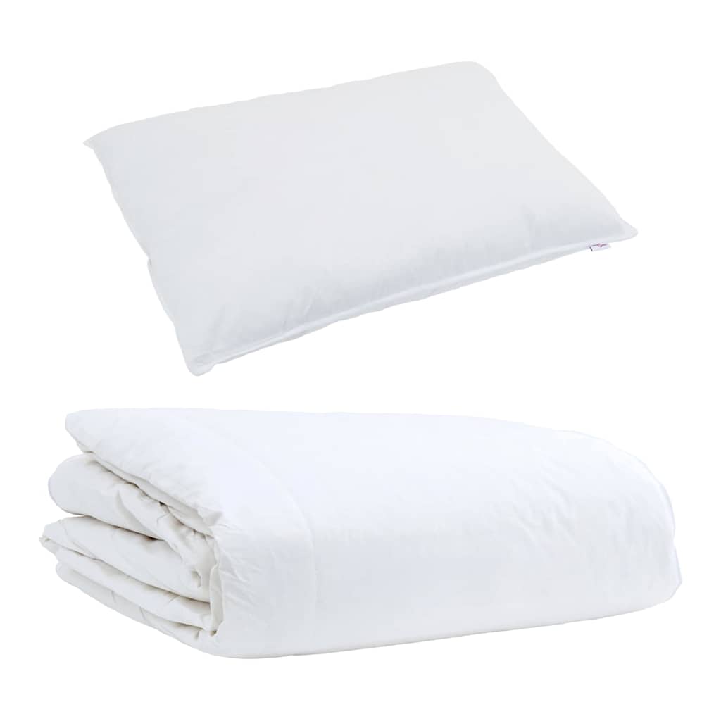 Duvet Estivo con cuscino 2 pcs Bianco Piuma d'anatra