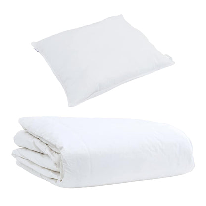 Duvet Estivo con cuscino 2 pcs Bianco Piuma d'anatra