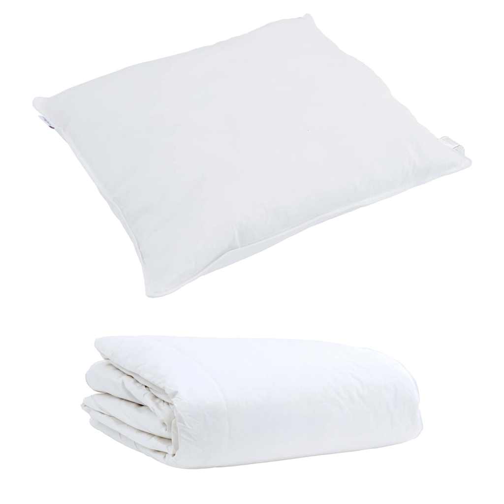 Duvet Estivo con cuscino 2 pcs Bianco Piuma d'anatra