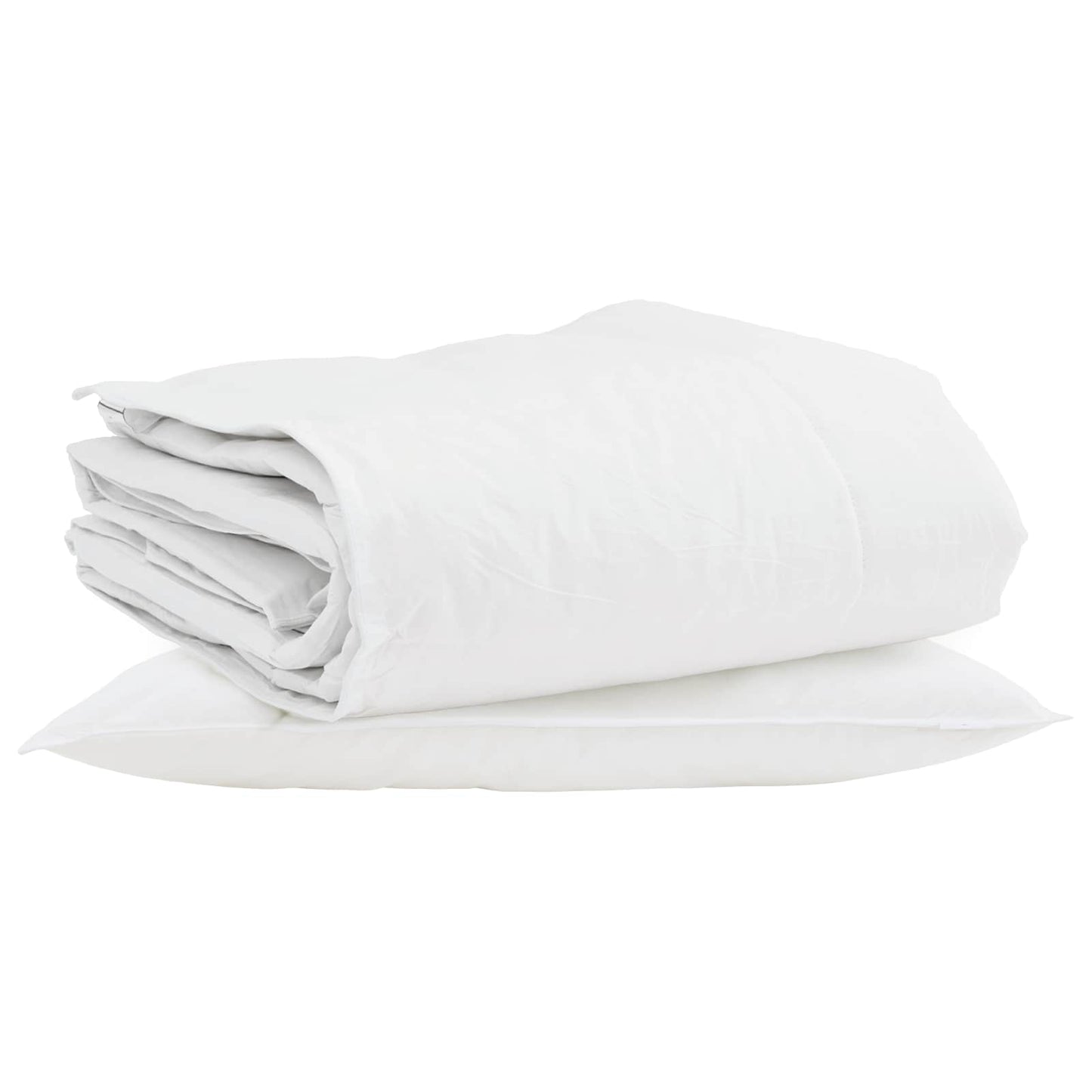 Duvet Invernale con cuscino 2 pcs Bianco Piuma d'anatra