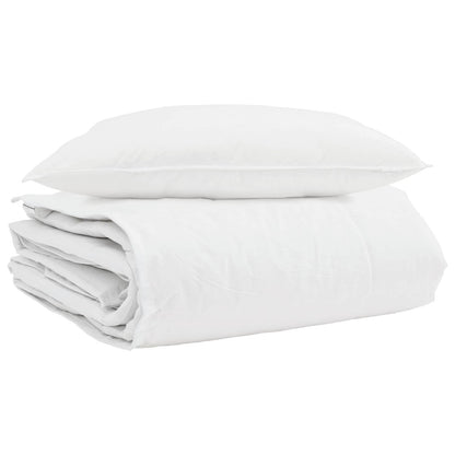 Duvet Invernale con cuscino 2 pcs Bianco Piuma d'anatra