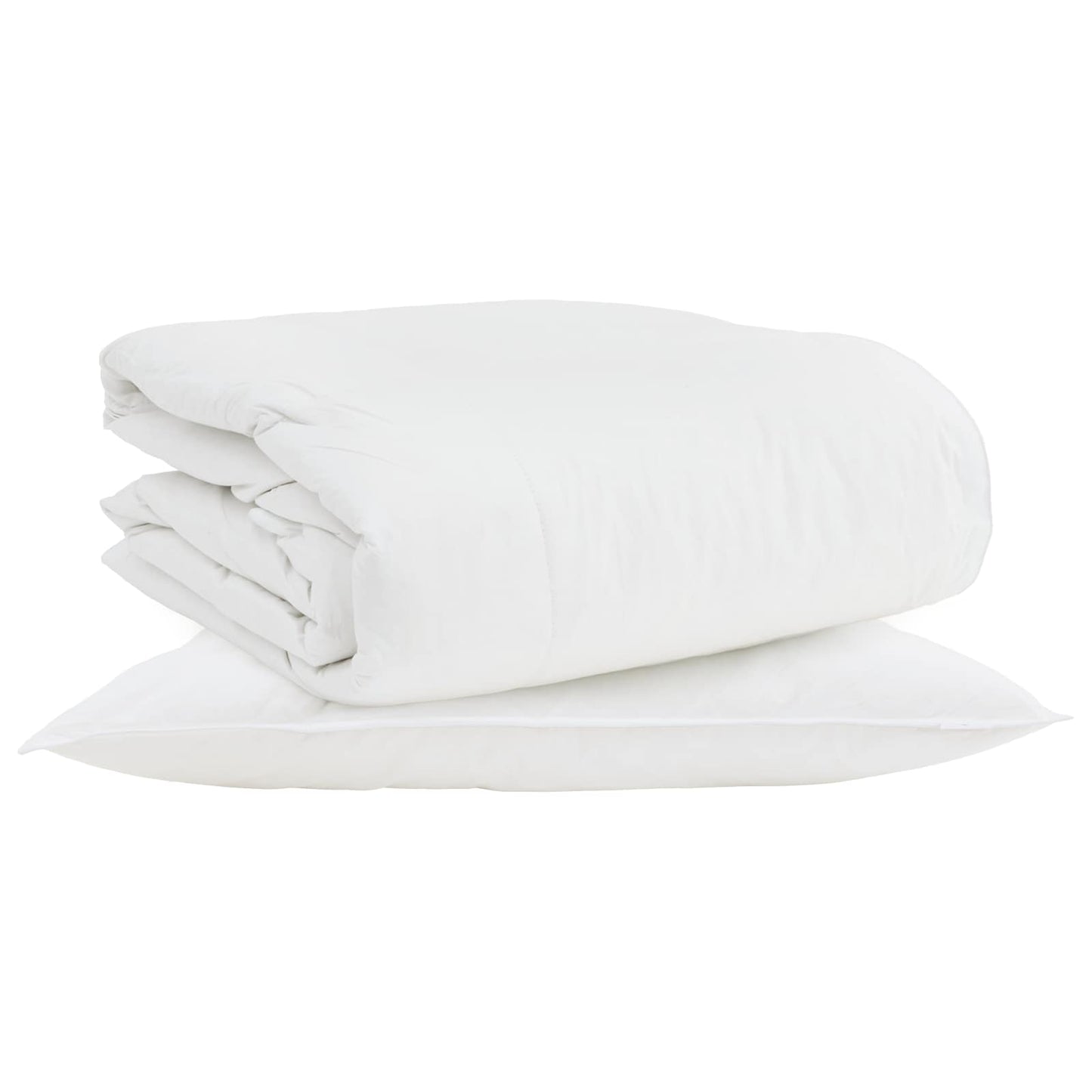 Duvet 2-in-1 con cuscino 2 pcs Bianco Piuma d'anatra