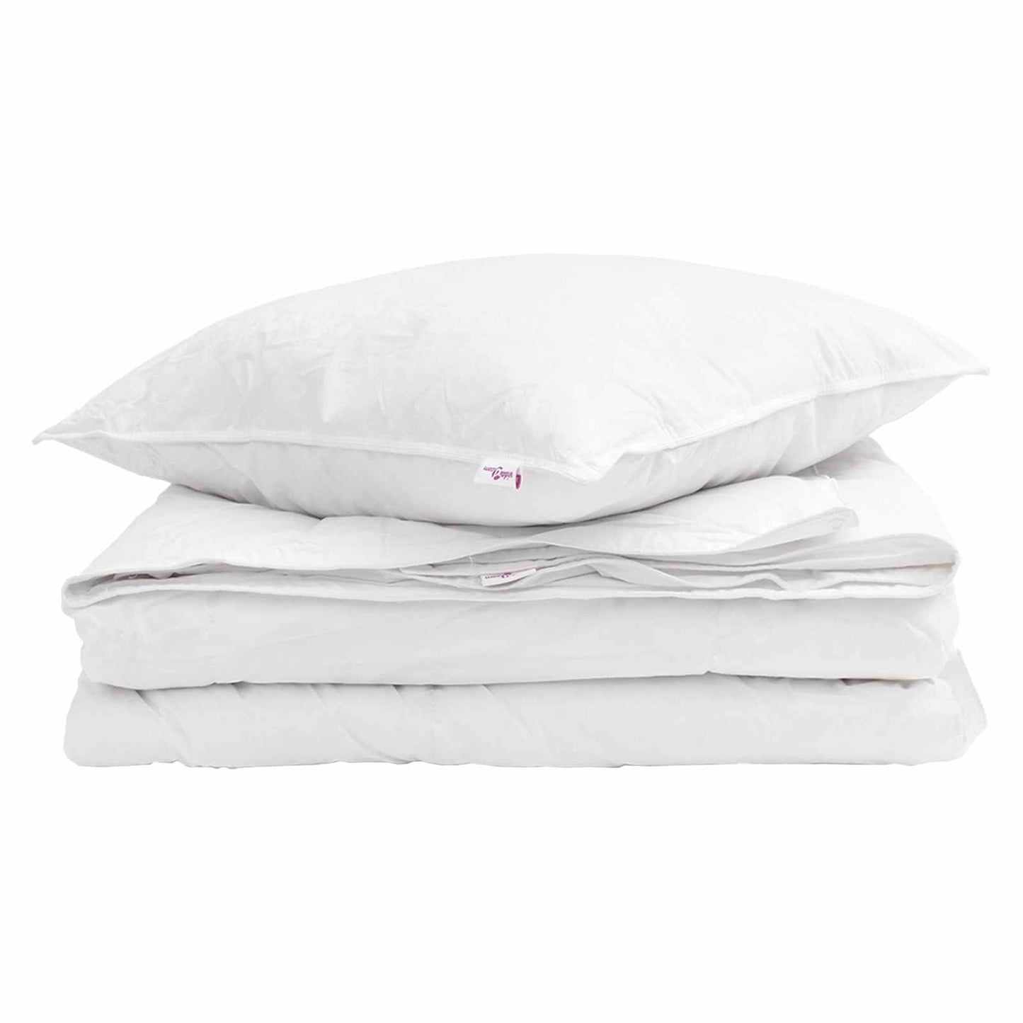 Duvet 2-in-1 con cuscino 2 pcs Bianco Piuma d'anatra