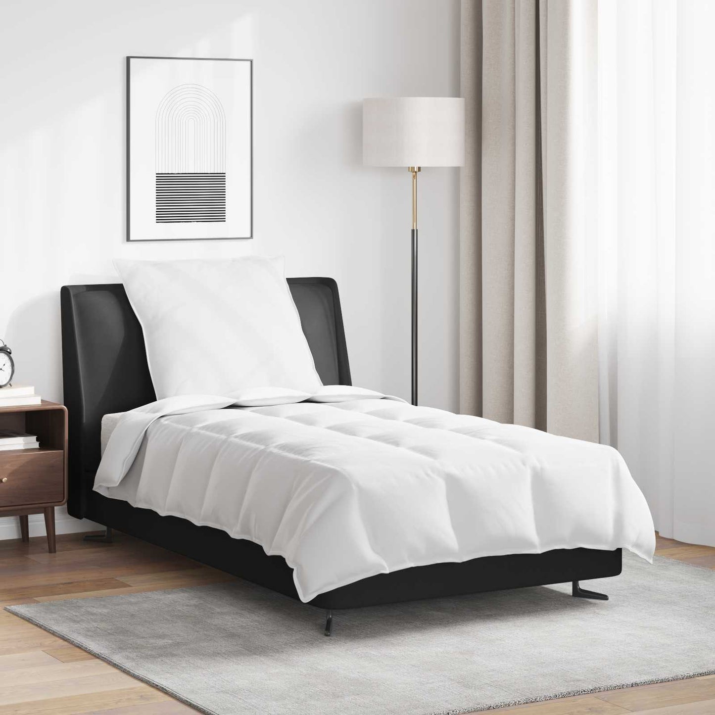 Duvet 2-in-1 con cuscino 2 pcs Bianco Piuma d'anatra