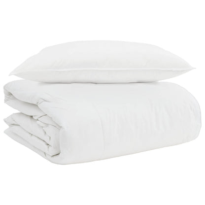 Duvet 2-in-1 con cuscino 2 pcs Bianco Piuma d'anatra