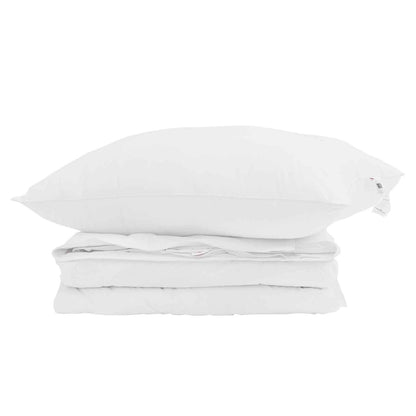 Duvet 2-in-1 con cuscino 2 pcs Bianco Piuma d'anatra