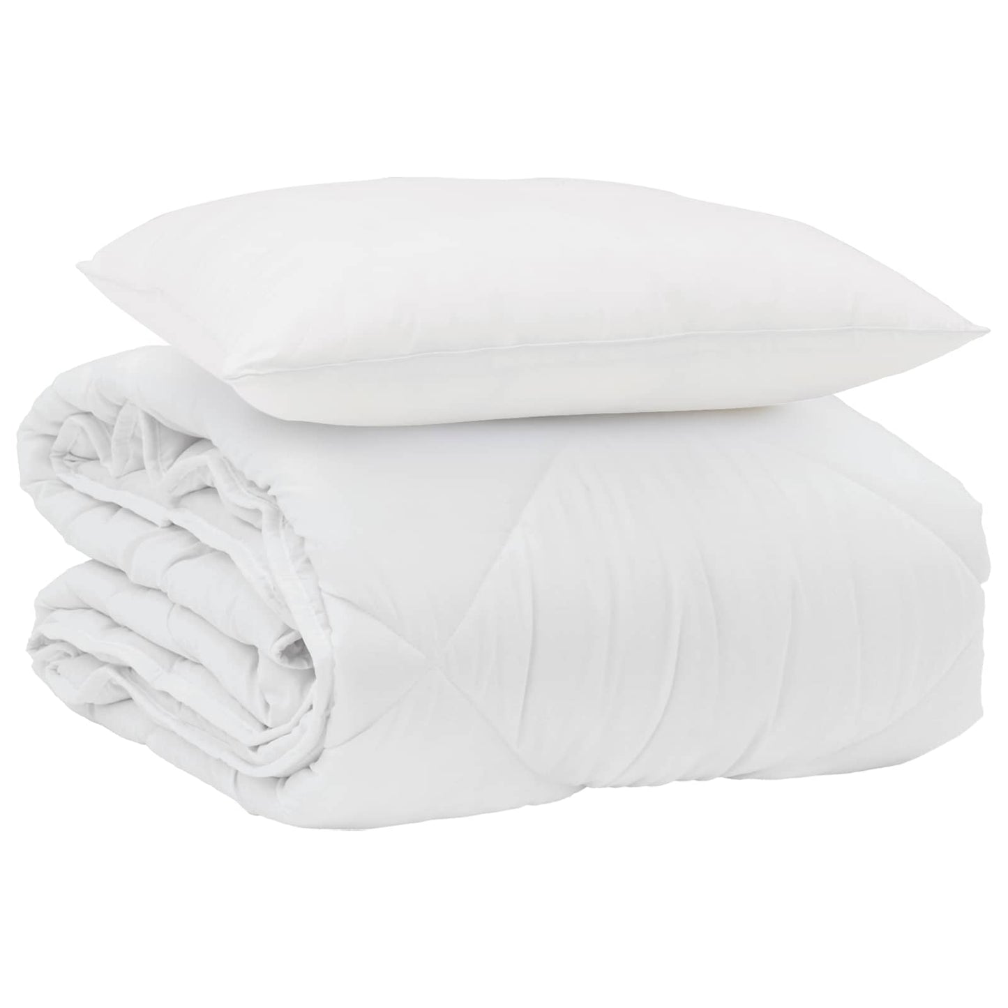 Duvet Estivo con cuscino 2 pcs Bianco Microfibra