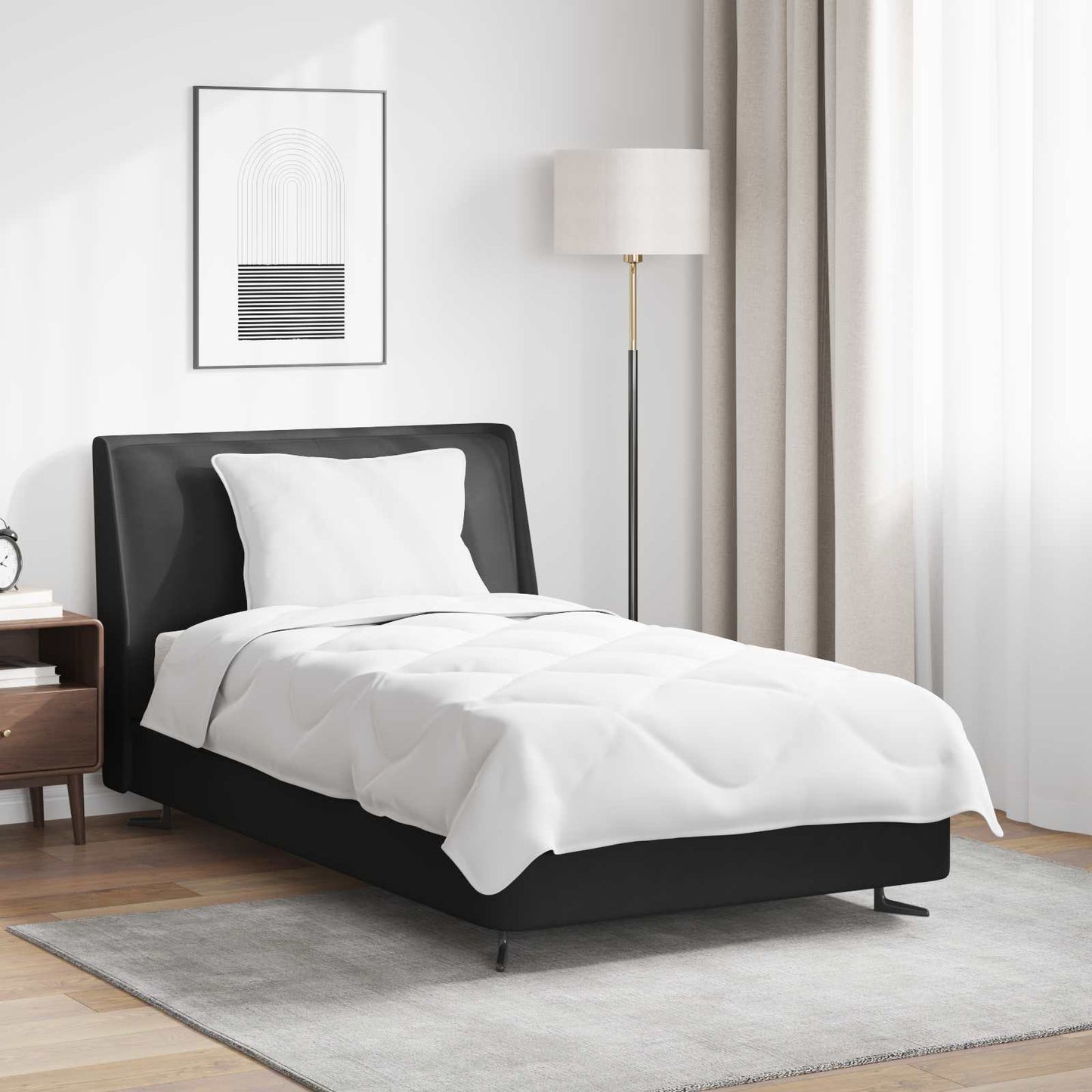Duvet Estivo con cuscino 2 pcs Bianco Microfibra