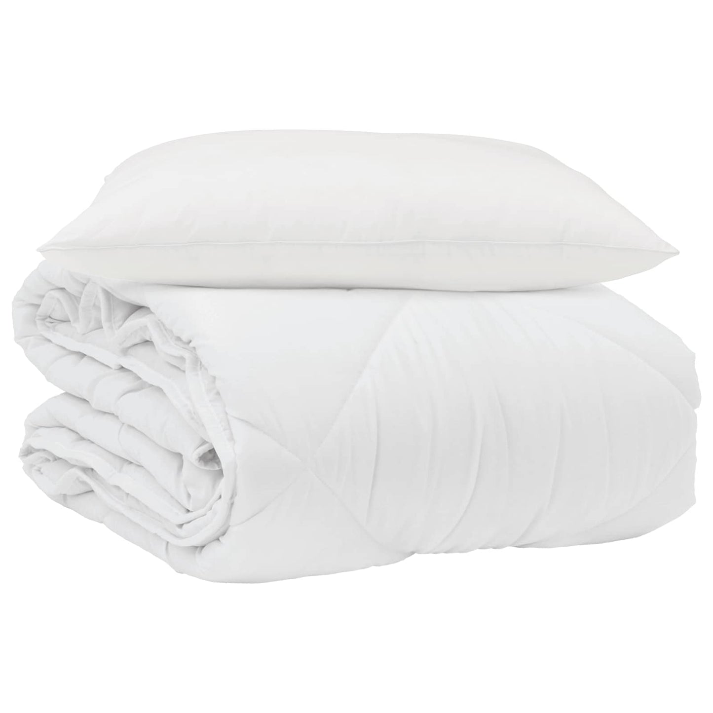 Duvet Estivo con cuscino 2 pcs Bianco Microfibra