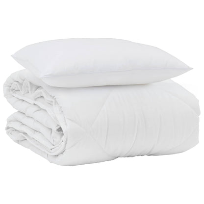 Duvet Estivo con cuscino 2 pcs Bianco Microfibra