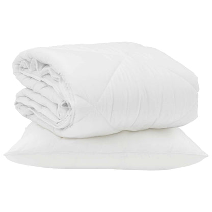 Duvet Estivo con cuscino 2 pcs Bianco Microfibra