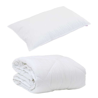 Duvet Estivo con cuscino 2 pcs Bianco Microfibra