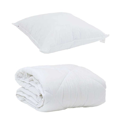 Duvet Estivo con cuscino 2 pcs Bianco Microfibra