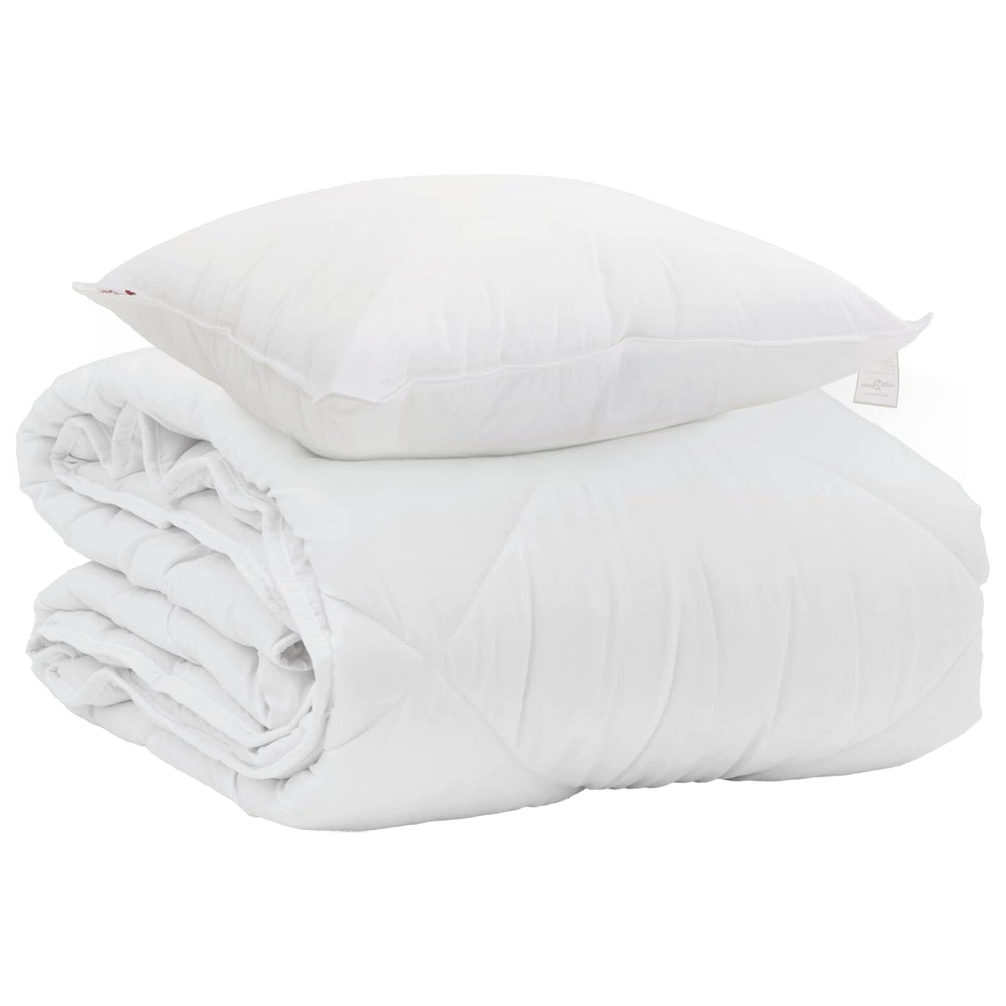 Duvet Estivo con cuscino 2 pcs Bianco Microfibra