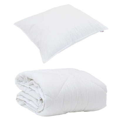 Duvet Estivo con cuscino 2 pcs Bianco Microfibra