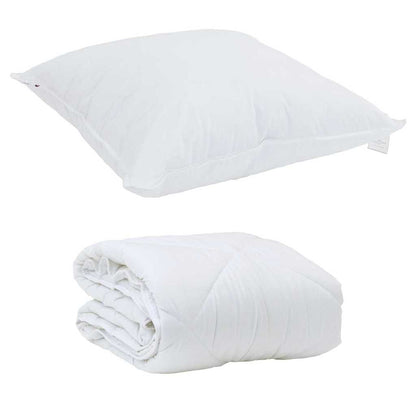 Duvet Estivo con cuscino 2 pcs Bianco Microfibra