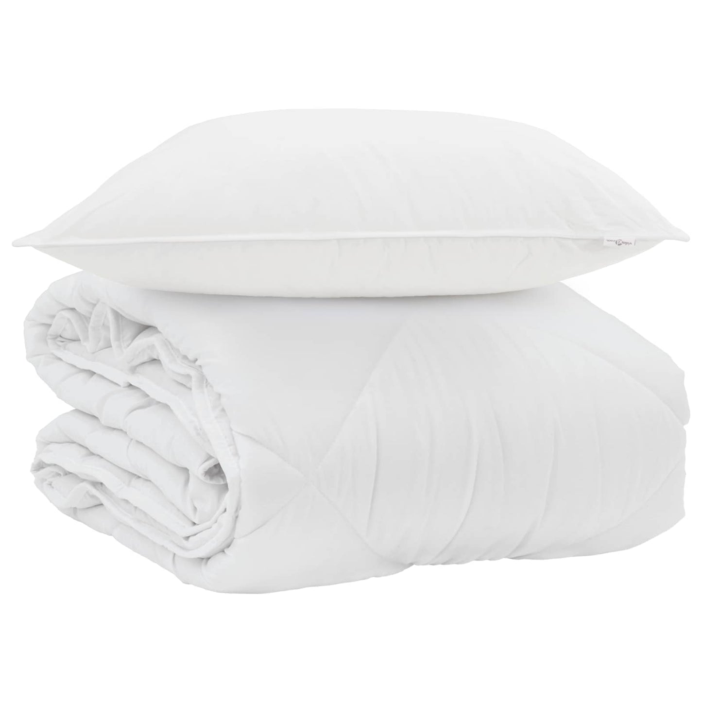 Duvet Estivo con cuscino 2 pcs Bianco Microfibra
