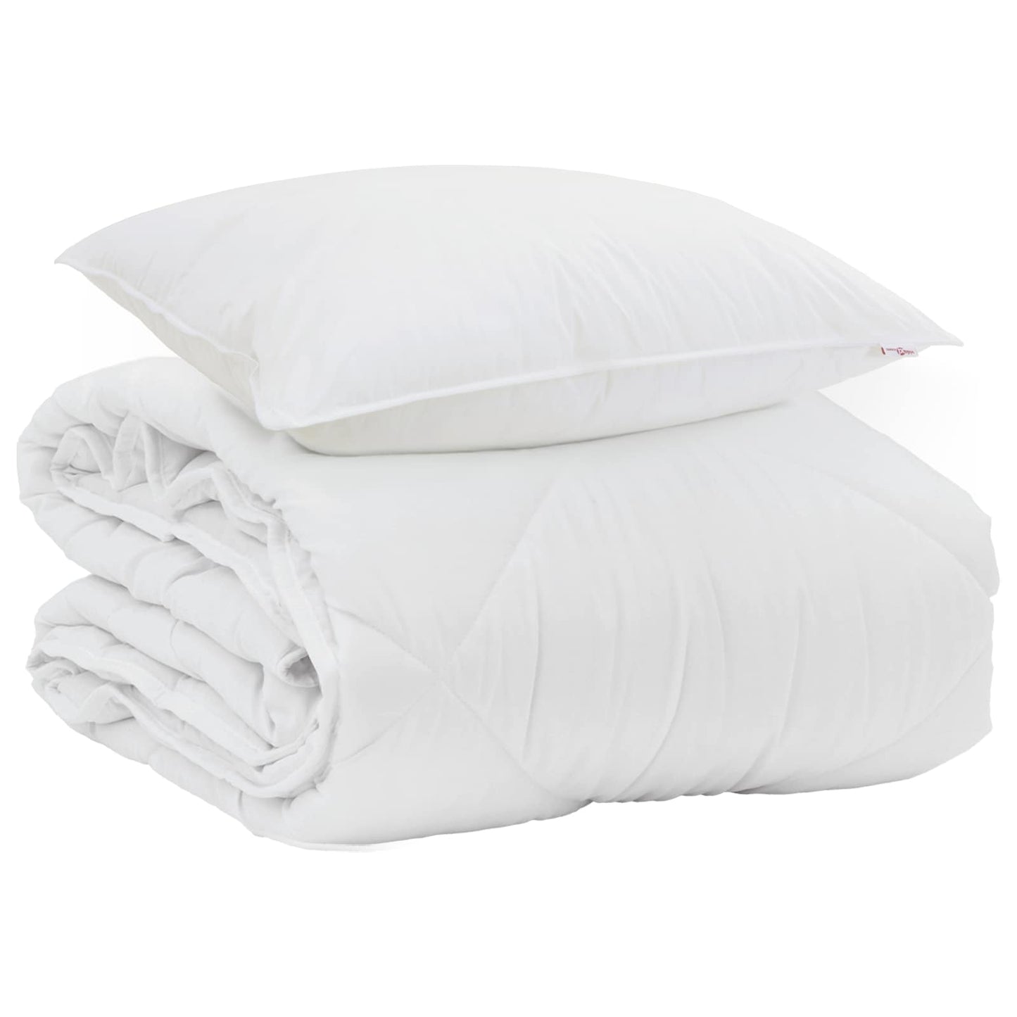 Duvet Estivo con cuscino 2 pcs Bianco Microfibra