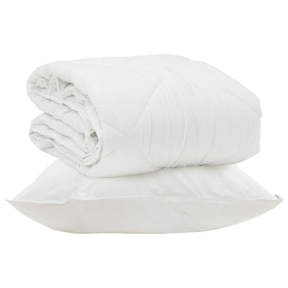 Duvet Estivo con cuscino 2 pcs Bianco Microfibra