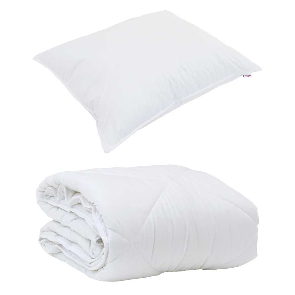 Duvet Estivo con cuscino 2 pcs Bianco Microfibra