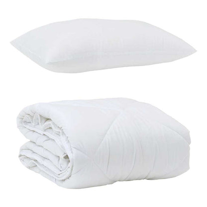 Duvet Estivo con cuscino 2 pcs Bianco Microfibra