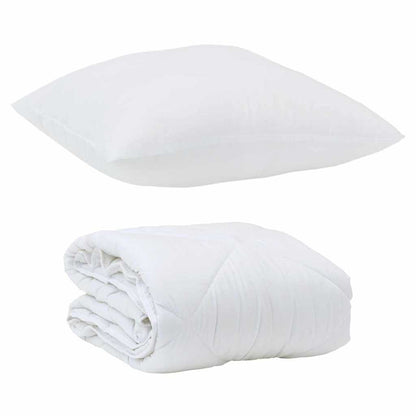 Duvet Estivo con cuscino 2 pcs Bianco Microfibra