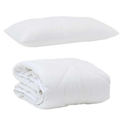 Duvet Estivo con cuscino 2 pcs Bianco Microfibra