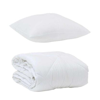 Duvet Estivo con cuscino 2 pcs Bianco Microfibra