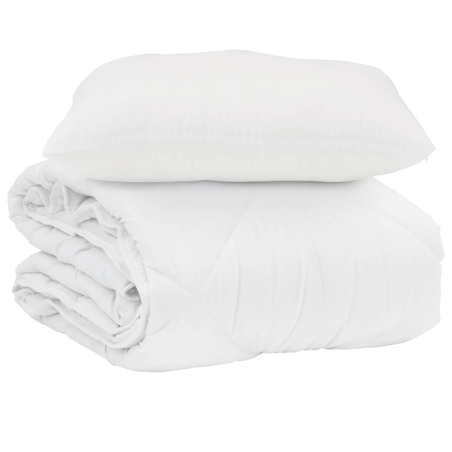Duvet Estivo con cuscino 2 pcs Bianco Microfibra